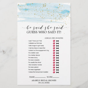 Aquarelle Bleu et or Mariage Mot de recherche Jeu