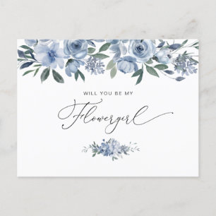 aquarelle bleu floral vous serez fleurie carte