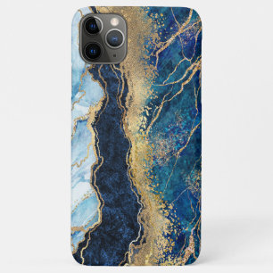 Aquarelle Bleu Marbre Or Coque-Mate coque iphone