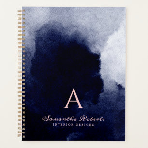 Aquarelle bleu marine Chic Aquarelle rose pâle
