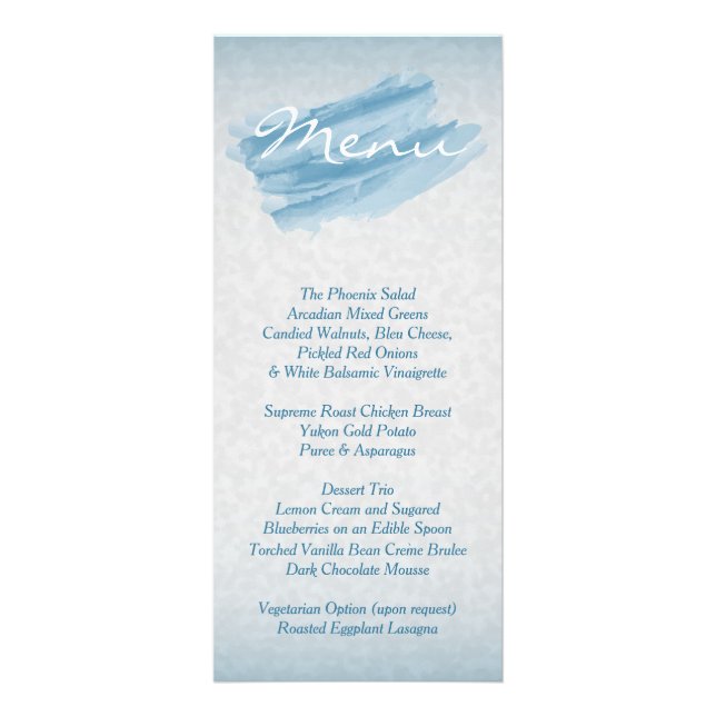 Aquarelle bleu moderne - Menu (Devant)