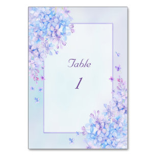 Aquarelle Bleu pourpre Lilac Fleur Numéro de table