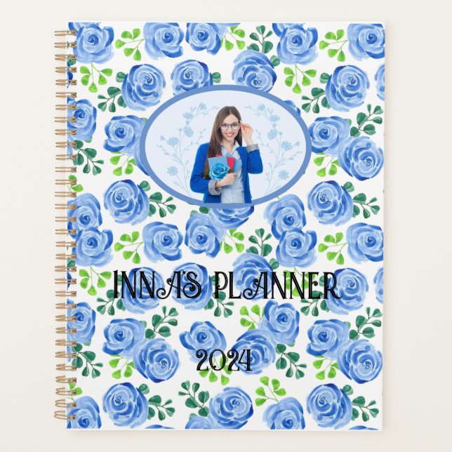 Aquarelle bleu Rose Dream Art Planner (Devant)
