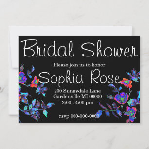 Aquarelle bleu rose nuptiale invitation