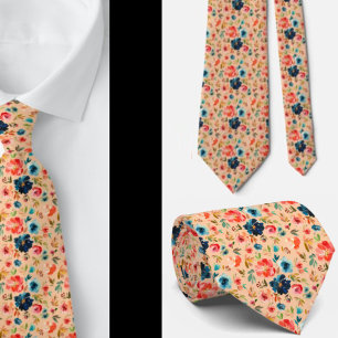 Aquarelle bleu rose rose pâle Rose Cravate