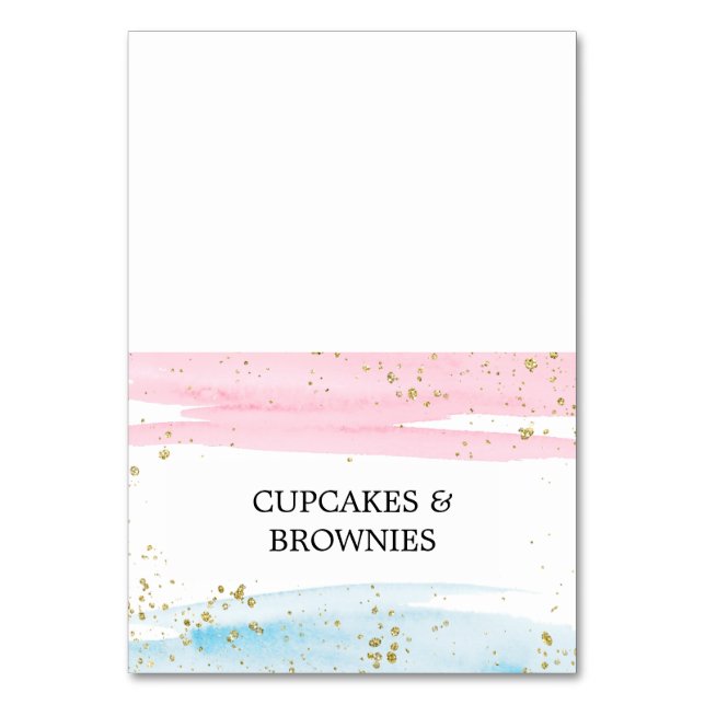 Aquarelle Bleu rose Sexe Révéler Nourriture Cartes (Par défaut)