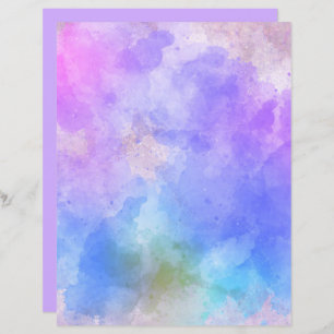Aquarelle bleu rose violet Scrapbook 8,5X11