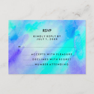 Aquarelle bleu turquoise Look Bat mitzvah RSVP