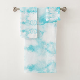 Aquarelle bleu turquoise motif abstrait