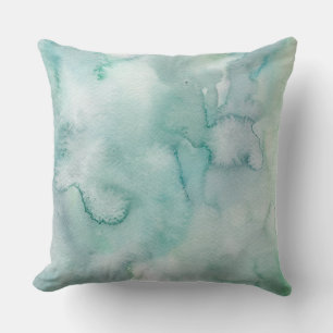 Aquarelle bleu vert Coussin Décor côtier