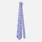 Aquarelle bleu violet Cravate floral (Devant)