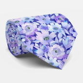 Aquarelle bleu violet Cravate floral (Roulé)