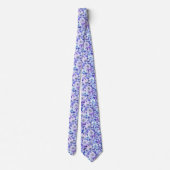 Aquarelle bleu violet Cravate floral (Dos)