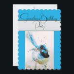 Aquarelle bleu Wren Invitation de fête d'anniversa<br><div class="desc">Wren Conception de nom personnalisable,  avec un nom entièrement personnalisable. Conçu à partir de ma photo et de mon écriture de jardin d'origine.</div>