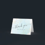 Aquarelle bleu x Merci Bat mitzvah or<br><div class="desc">Cette élégante et chic carte de remerciements bat mitzvah est ornée d'un arrière - plan blanc avec des touches de brosse bleu turquoise en aquarelle et des plaques de faux or. Customisez-le pour vos besoins. Vous pouvez trouver d'autres produits correspondants dans mon magasin.</div>