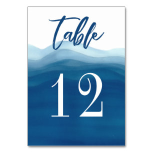 Aquarelle bleue Conception des ondulations Carte