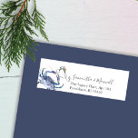 Aquarelle bleue Crabe de Noël Étiquettes de adress<br><div class="desc">Cette étiquette d'adresse de retour couleur d'aquarelle de Noël côtière contient une réplique de mon crabe peint à la main d'origine avec des lumières de vacances dans les tons rouge, turquoise, bleu et vert sur un arrière - plan blanc immaculé. Vos noms et vos coordonnées de retour sont définis dans...</div>