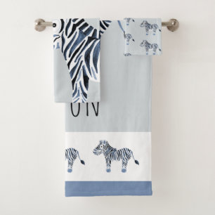 Aquarelle bleue de Cute Boy Zebra Safari bébé en