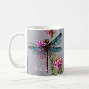 Aquarelle Bleue Dragonfly, Mug de café