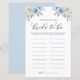 Aquarelle bleue Floral Quel âge a été la mariée je