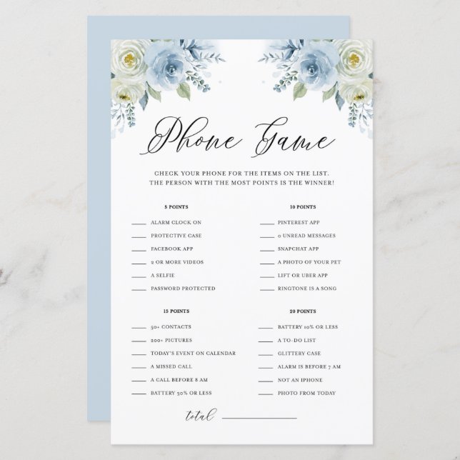 Aquarelle bleue Floral Qu'y a-t-il sur votre jeu d (Devant / Derrière)