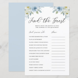 Aquarelle bleue Floral Trouvez le jeu de douche in
