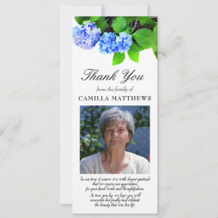 Aquarelle bleue Florale Photo Merci de deuil