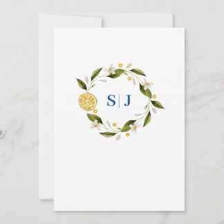 Aquarelle bleue Italia Faire-part de mariage citro