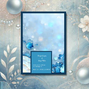 Aquarelle bleue luxueuse Abstraite Pearlescent
