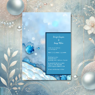 Aquarelle bleue luxueuse Abstraite Pearlescent