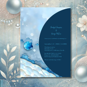 Aquarelle bleue luxueuse Abstraite Pearlescent