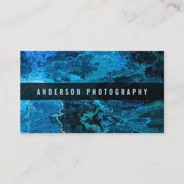 Aquarelle bleue moderne| Carte de visite (Devant)