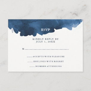 Aquarelle bleue moderne RSVP bat mitzvah