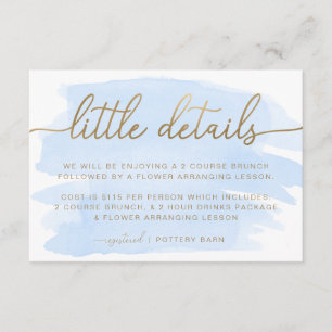 Aquarelle bleue Petits détails Insérer une carte