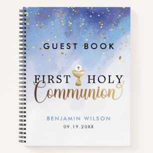 Aquarelle Bleue Première Sainte Communion Livre d