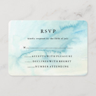 Aquarelle bleue tendance Look Bat mitzvah RSVP