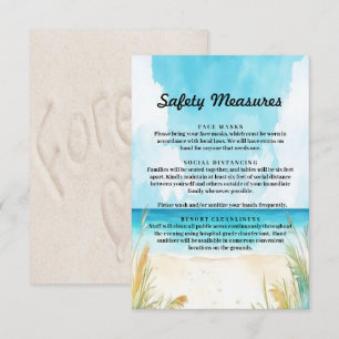 Aquarelle Blue Ocean Beach Mariage Mesure de sécur