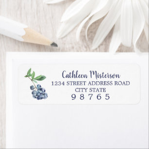Aquarelle Blueberry Retourner l'adresse Étiquettes