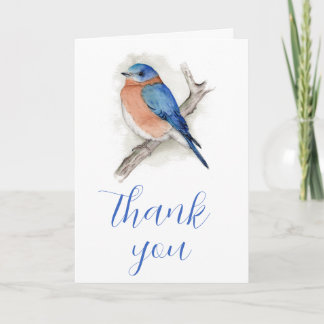Aquarelle Bluebird Carte de remerciements