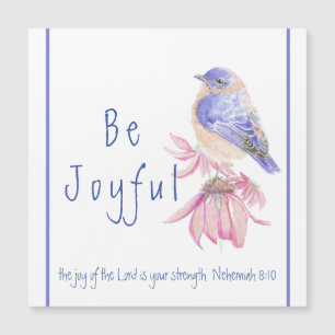 Aquarelle Bluebird Joy of the Lord Bible Citation