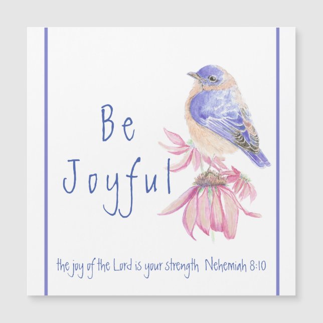 Aquarelle Bluebird Joy of the Lord Bible Citation (Devant)
