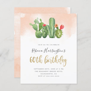 Aquarelle Blush Budget & Cactus 60e anniversaire