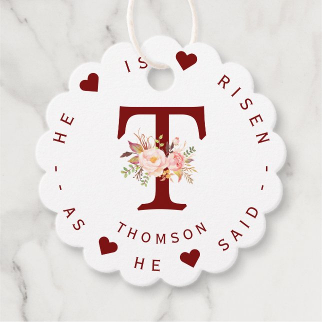 Aquarelle Blush Floral Monogram Étiquette de adres (Devant)