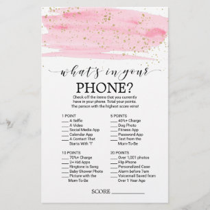 Aquarelle Blush & Gold What's In Your Phone Game