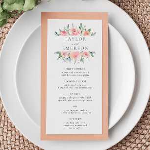 Aquarelle Blush & Sage Menu Mariage Floral