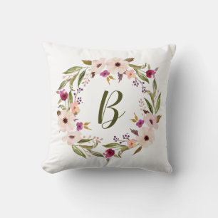 Aquarelle Bohème Floral Wreath Coussin