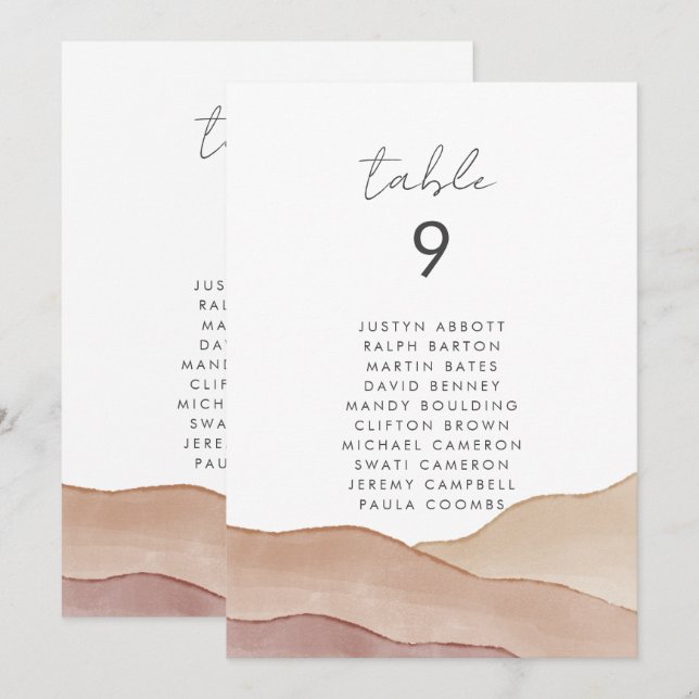 Aquarelle Boho Abstraite | Carte graphique de sièg (Devant / Derrière)