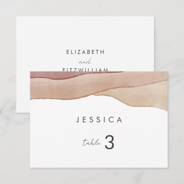 Aquarelle Boho Abstraite | Carte Place (Devant / Derrière)