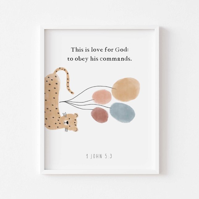 aquarelle boho animal enfants bible poster vers (Créateur téléchargé)