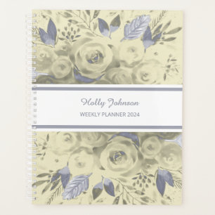 Aquarelle Boho Bouquet Floral Planificateur hebdom